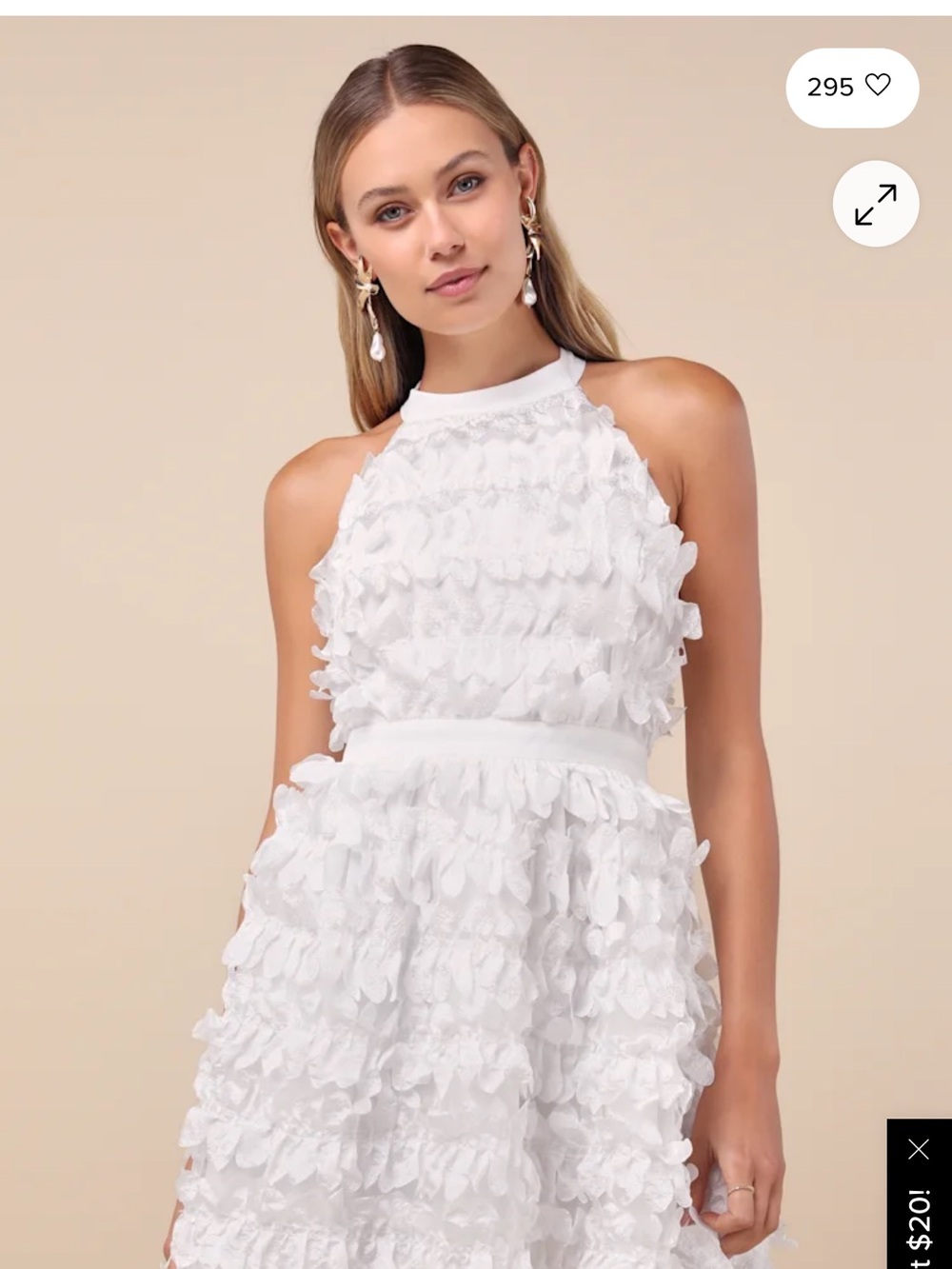 NWT Women’s Small Lulu's White Mini Dress, bachelorette dress - Picture 2 of 11